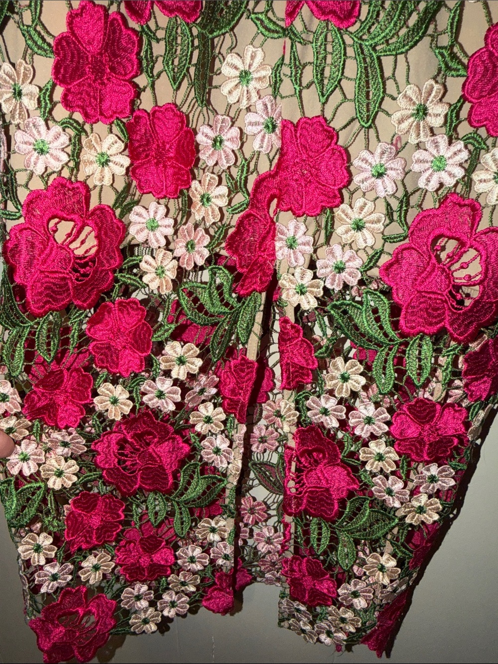 Xscape Pink and Cream Floral Lace Midi Dress - Picture 13 of 13